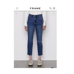 Frame le sylvie crop high rise 28 Raw Edge Jeans